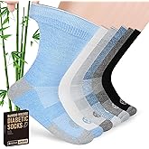 NOLUNT Diabetic Socks for Men,6 Pairs Crew Mens Diabetic Neuropathy Socks for Men Size 9-11/10-13/13-15