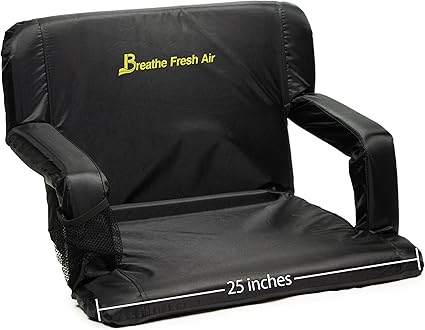Amazon Com 25 Extra Wide Black Memory Foam Stadium Bleacher