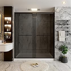 62-66" W x 76" H Semi-Frameless Double Sliding