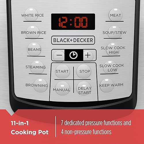 BLACK+DECKER PR100 11-in-1 Ultimate Cooking Pot, Stainless Steel