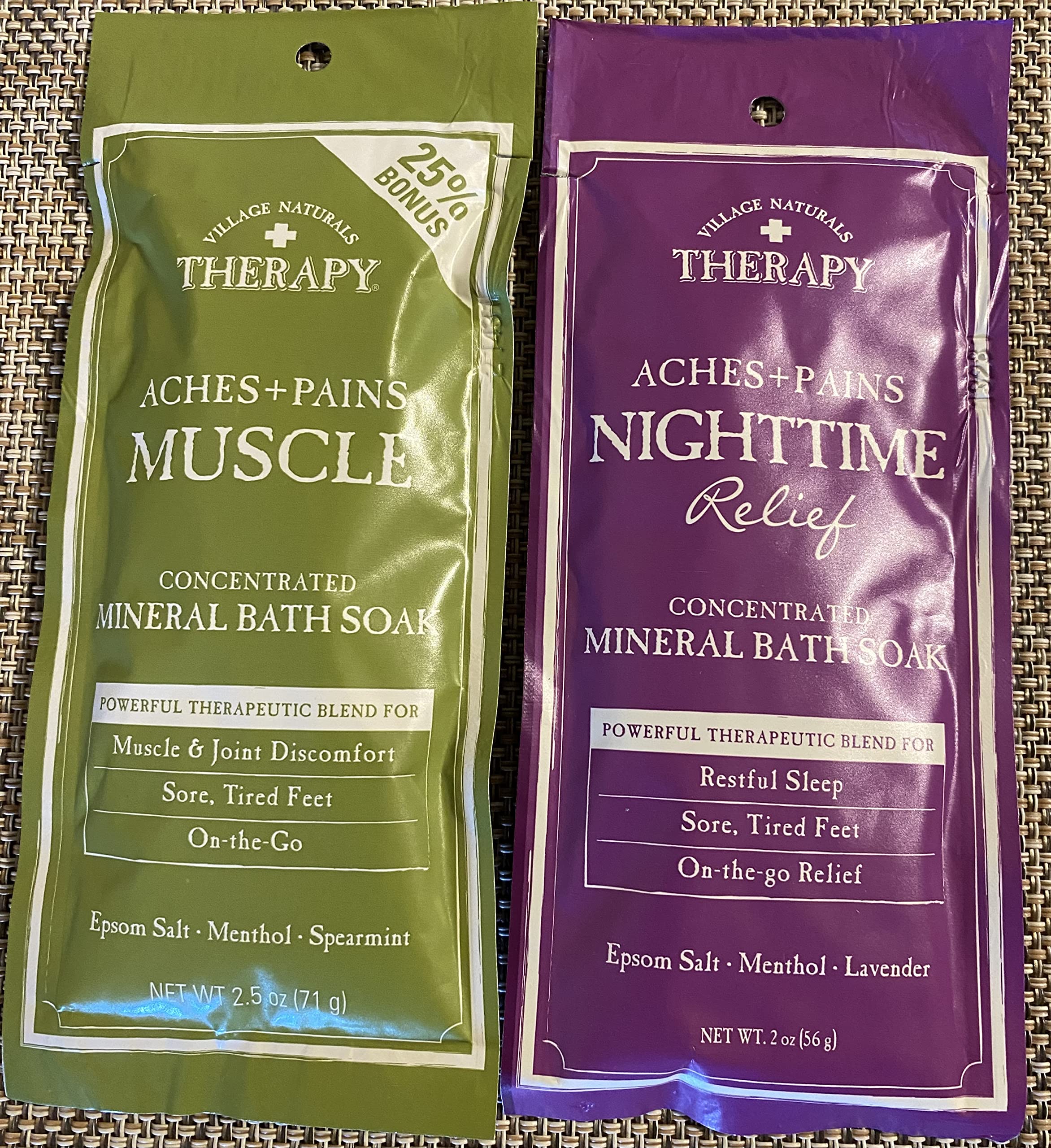 View 1 of * only comes with a purple package *
Village Naturals Therapy Aches + Pains Nighttime Relief Mineral Bath Soak 2oz, 2 Oz