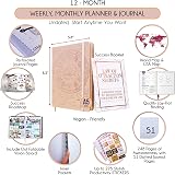 Freedom Mastery Undated Planner A5 Weekly Monthly Gratitude Journal with view 2
