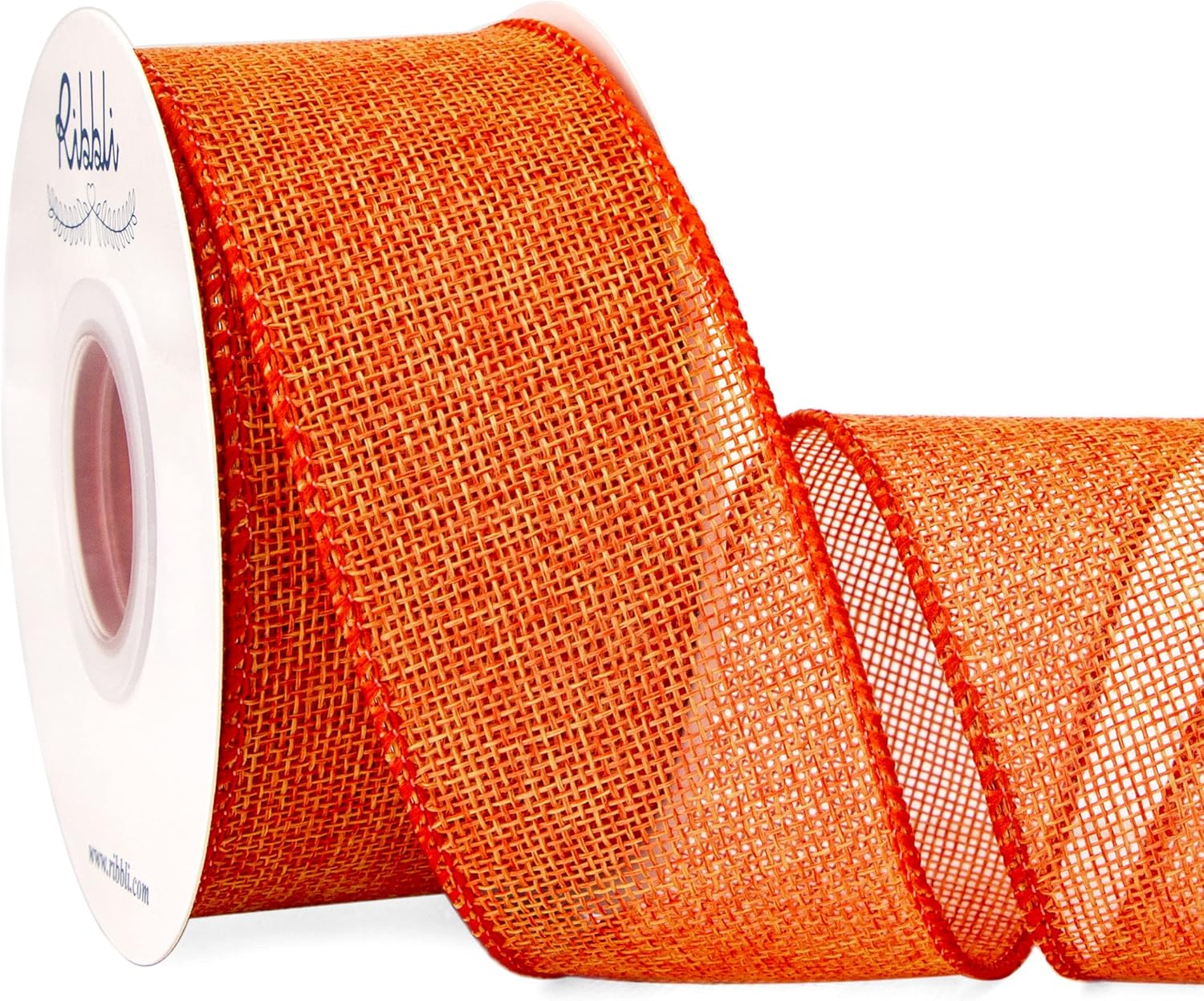 Bows & Ribbons - Ribbli Orange Wired Ribbon,Orange Burlap Ribbon 2 Inch x Continuous 10 Yard, Fall Ribbon for Big Bow,Wreath,Tree Decoration,Fall Outdoor Decoration
