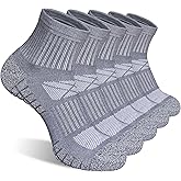suaskk Mens Athletic Cushioned Breathable Comfort Running Quarter Socks 5 Pairs