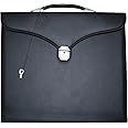 UK EMPIRE GROUP Masonic Apron File Case MM/WM Size Black Imitation Leather with Handle | Art Portfolio Display Carrying Bag