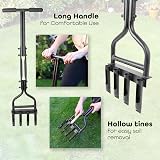 DIVCHI Lawn Aerator Manual Heavy Duty With 4 Hollow Tines Long T-Handle view 4