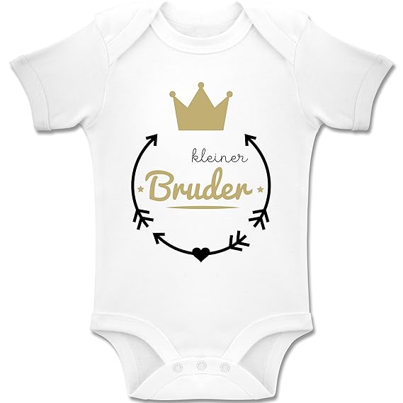 Shirtracer Geschwisterliebe Baby Kleiner Bruder Krone Baby Body Kurzarm Für Jungen Und Mädchen