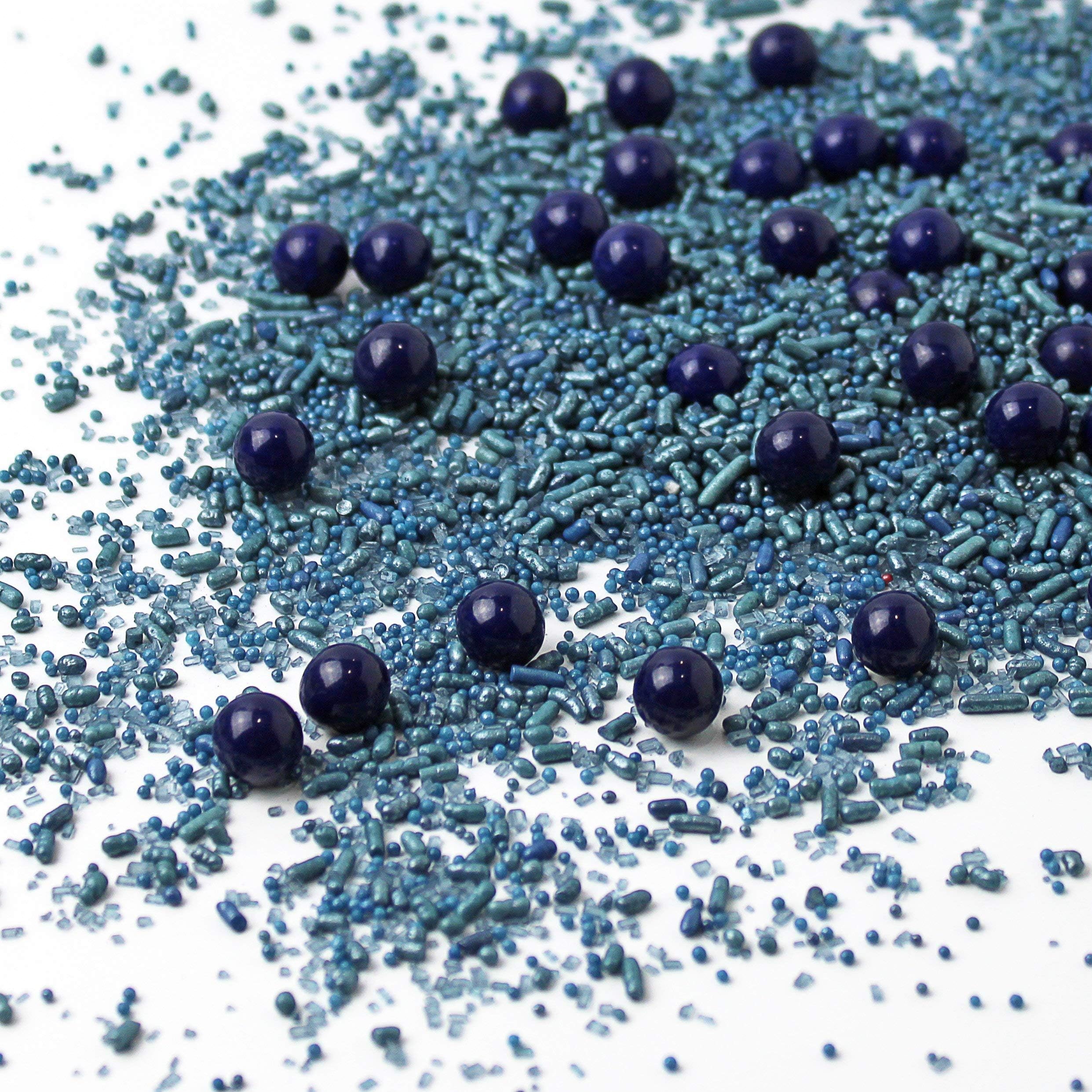On Trend Navy Solid Colored Sprinkles| Jimmies Made In USA By Sprinkle Pop| Navy Blue Sprinkles Jimmies| Birthday Jimmy Sprinkles Toppers For Decorating Cupcakes Cake Cookies Ice Creams Candy, 2oz