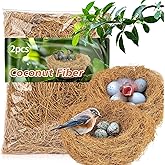 Sukh 2PCS Coconut Fiber for Bird Nest - Canary Nesting Material Coconut Bird Nest Finch Coconut Fiber Loose Bedding Substrate