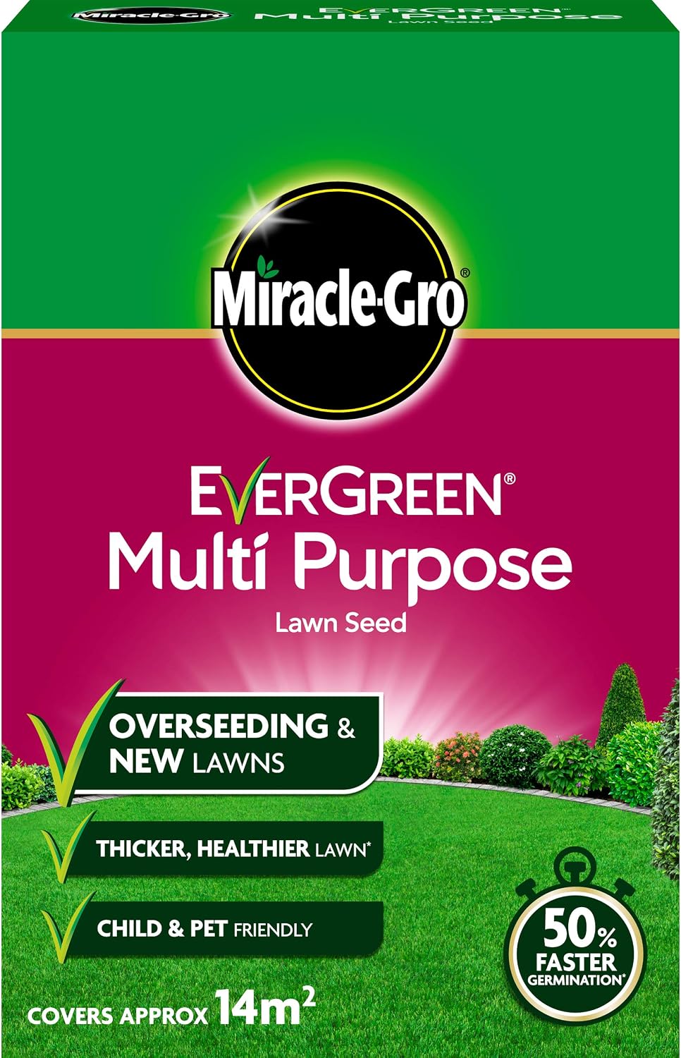 Miracle-Gro EverGreen Multi-purpose Grass Seed 420 g - 14 m2, 14 m sq