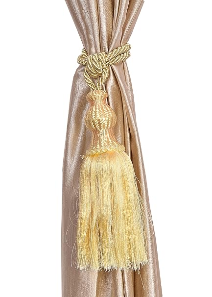 Home Desirica Curtain Tassel Tieback, Golden(Set Of 6)