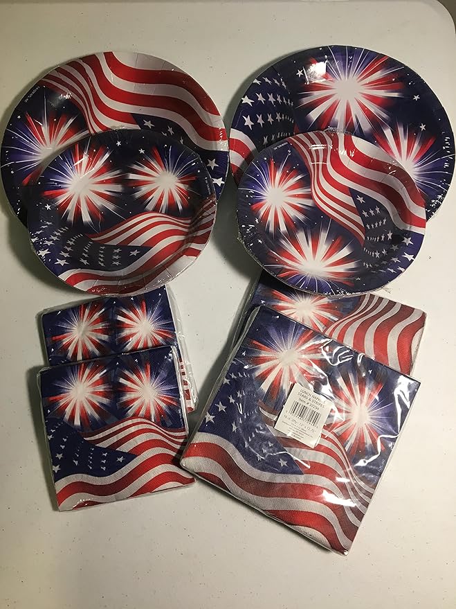 Labor Day Party Decoration Supplies Plates, Napkins