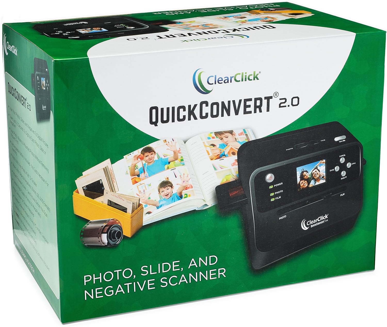 ClearClick 14 MP QuickConvert 2.0 Photo, Slide, and Negative Scanner - Scan 4x6 Photos & 35mm, 110, 126 Film: Electronics