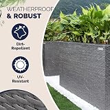 CASARIA Large Tall Rattan Flower Pot Planter 3 Inner Pots Grey 83x30.5x60 cm view 2