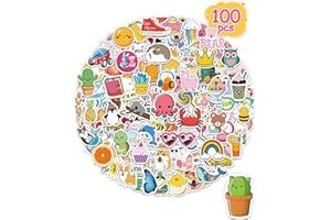 Sticker for Water Bottles, 100 Pcs/Pack Cute Vinyl Waterproof Vsco Laptop Stickers for School Students Gifts Classroom Teachers Prizes Stickers for Kids Teens Girls