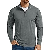 Boladeci Men's Quarter Zip Pullover Premium Fleece Lined Heather Long Sleeve Golf Shirts Midweight 1/4 Half Zip Sweatshirts