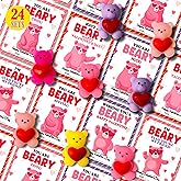 MAICHAODUO Valentines Day Gifts for Kids Classroom Bear Squishes, School Party Favors Exchange with Cards 24 PCS