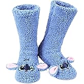 Disney Slipper Socks for Women & Teens US Size 4-9, Soft Fleece Bed Socks, Sherpa Lined & Non Slip Grip Pads, Gifts for Her