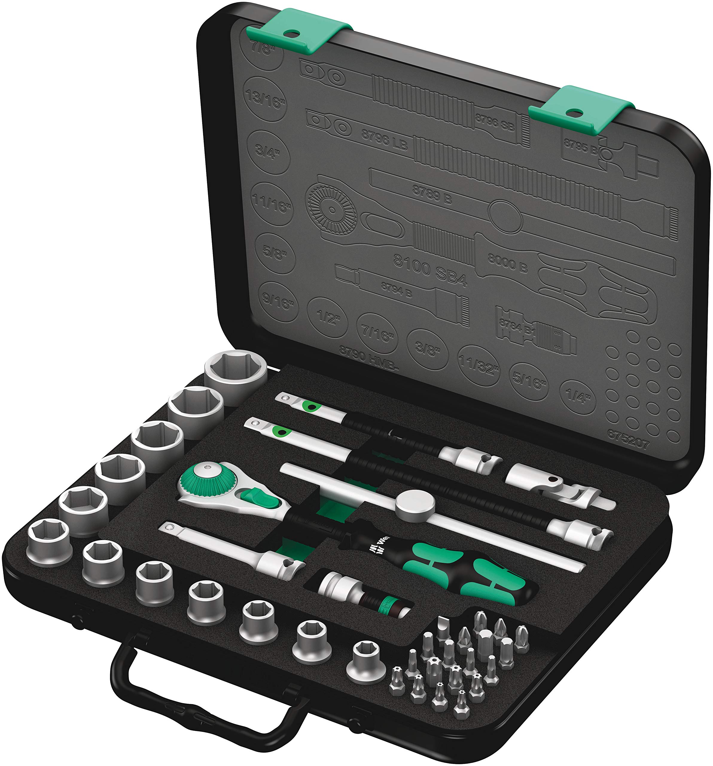 Wera 003596 Zyklop SB4 Socket Set 3/8-inch Drive (38 Pieces) - Basic Imperial