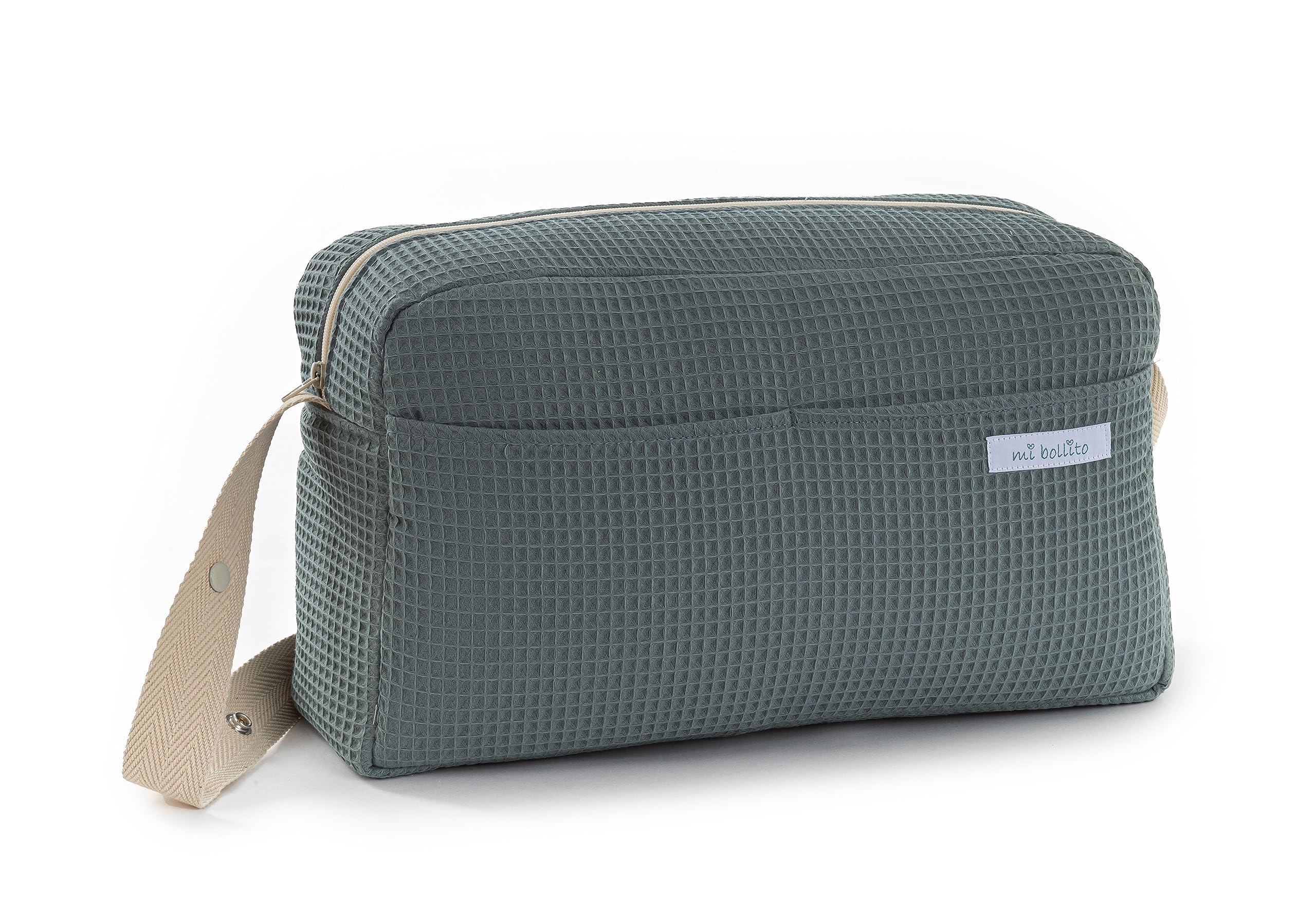 Mi Bollito Baby Stroller Bag Practical Stylish Multifunctional Large Capacity Organiser Bag Made in Spain (Green)