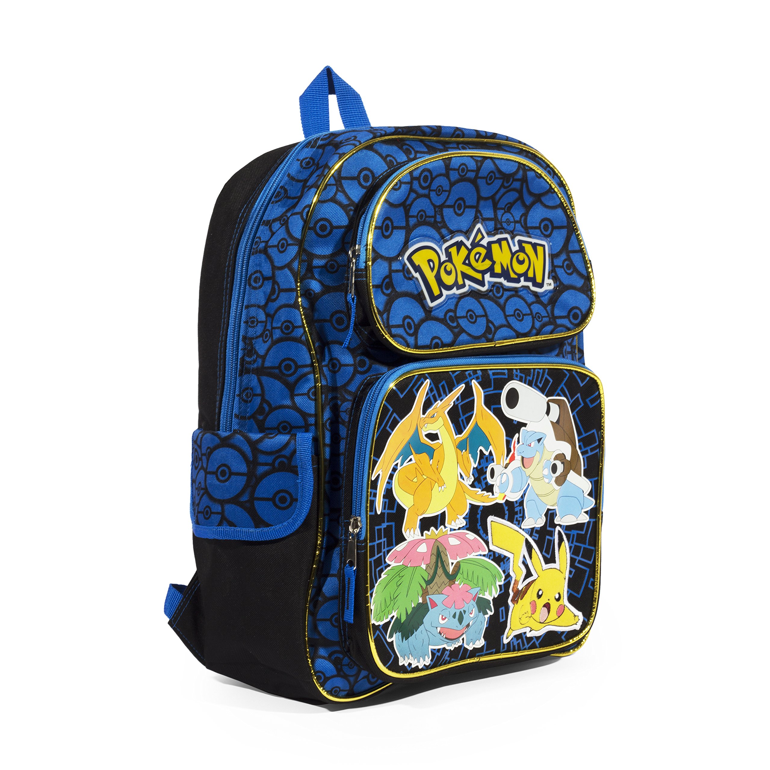 Pokemon Backpack Kids School Travel Book Bag Blue Boy Gift 16" Full