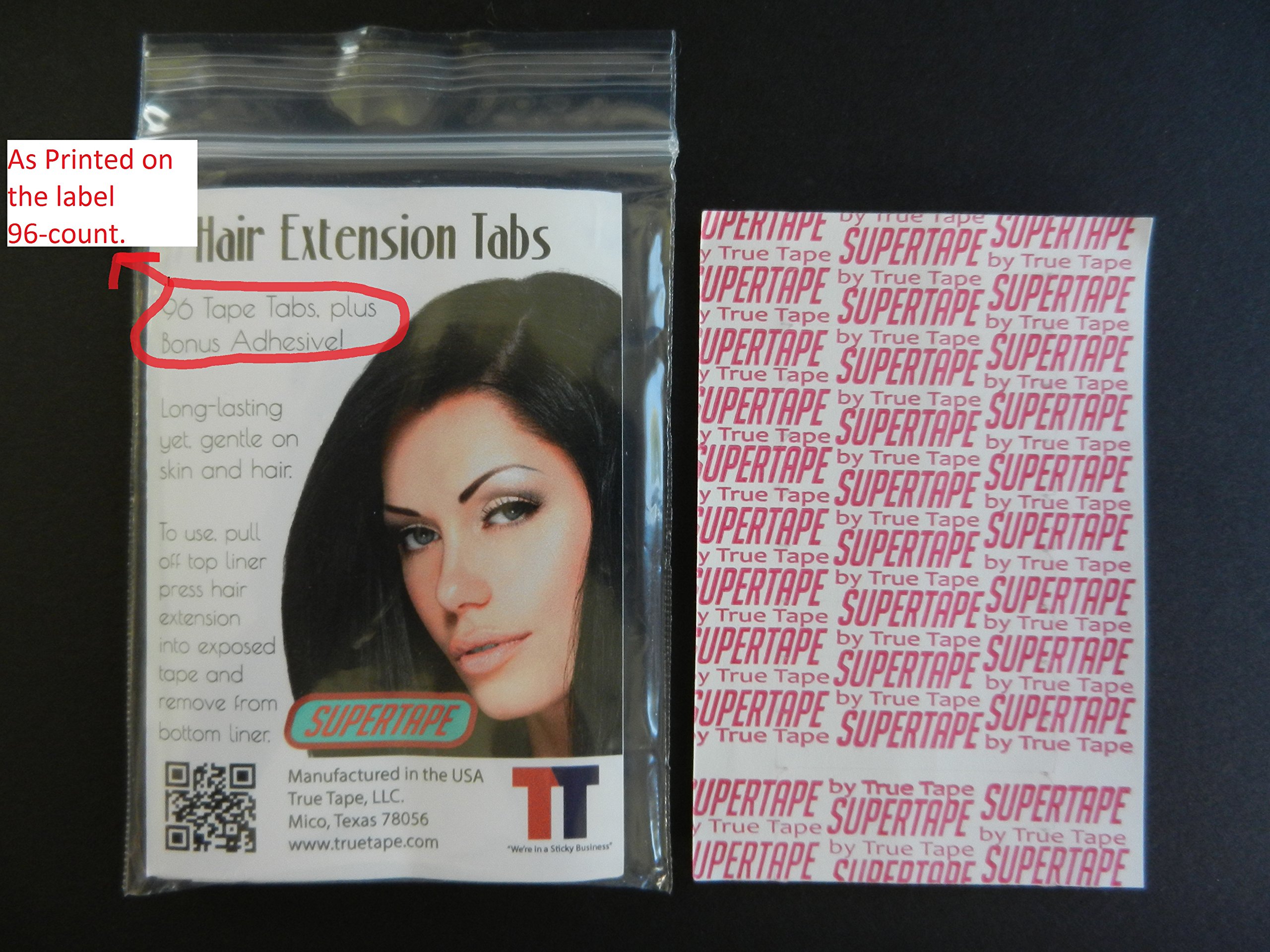 Super Tape Hair Extension Tabs 96 count NOT 60count = 1 Pack Buy
