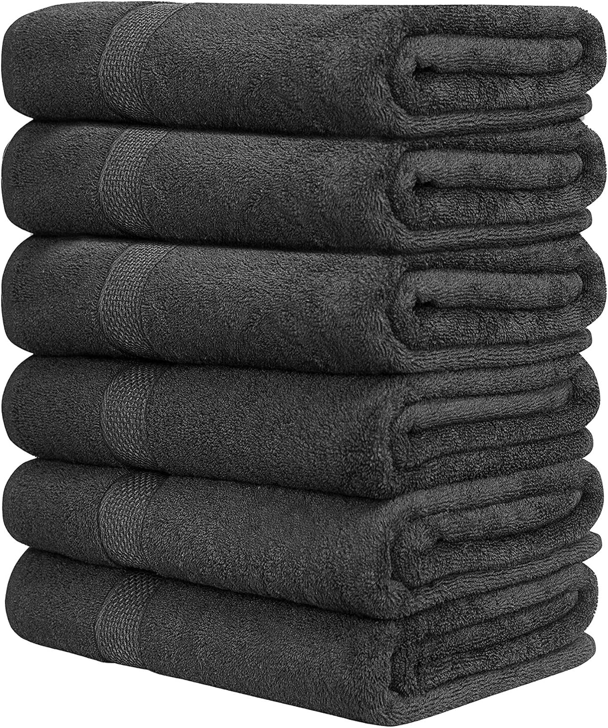 Quba Linen Luxury Hotel & Spa 100% Cotton Premium Bath Towels Set of 6 - 24x48 inch Ultra Soft Large Bath Towel Set Highly Absorbent Daily Usage Ideal for Pool and Gym Pack of 6: Kitchen & Dining