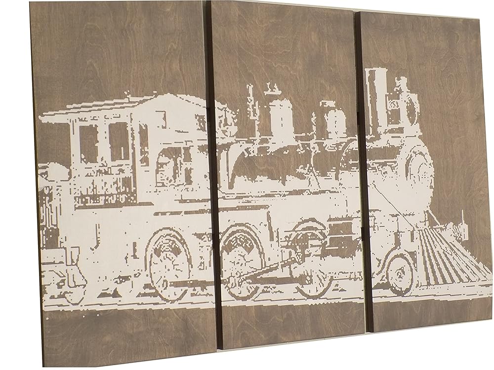 Vintage Rustic TRAIN Wall Art TRANSPORTATION Art Home