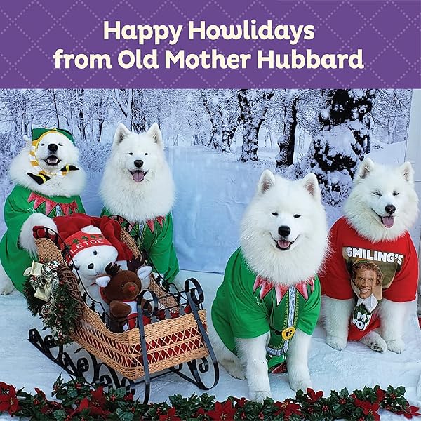 OLD MOTHER HUBBARD WELLNESS WINTER FUN P-NUTTIER DOG BISCUITS, NATURAL, SEASONAL, HOLIDAY TREATS, PEANUT BUTTER FLAVOR, (16 OUNCE BAG)