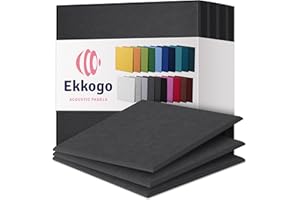 Ekkogo Acoustic Panels 12-Pack Soundproof Wall Panels 12''X12''X0.4'' Sound Panels High Density Sound Dampening Panels - [Dark Gray Square]