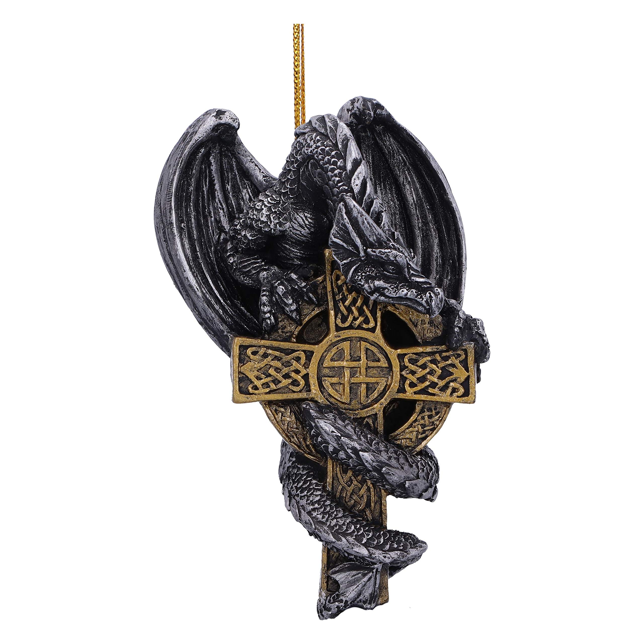 Nemesis Now Claus Dragon Festive Hanging Ornament 11cm, Resin, Gold, Gothic Christmas Decoration, Gothic Christmas Decoration, Cast in the Finest Resin, Lovingly Hand-Painted