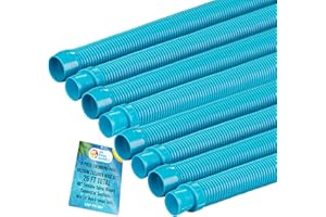 U.S. Pool Supply Pool Vacuum Hose, 8 Piece Pool Hose Set - 40" Teal Flexible Spiral Wound Connector Sections with 1.5" Male & Female Cuff Ends, Replacement Fits Most Inground Automatic Cleaner Brands