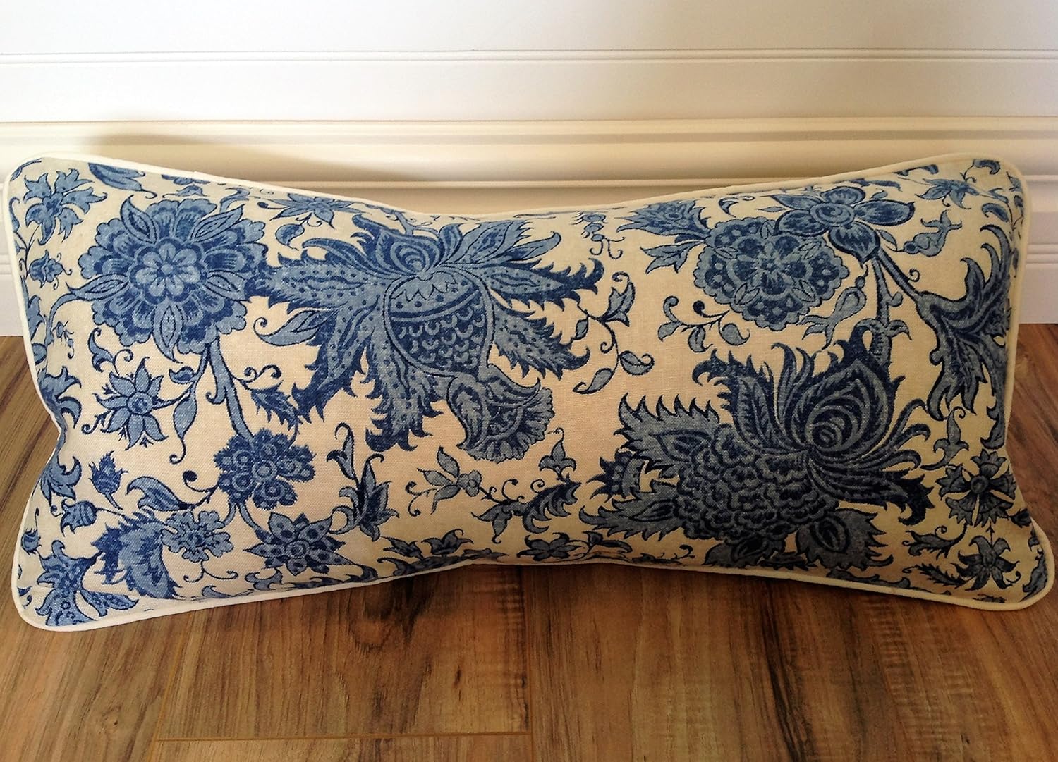 Amazon Com Blue Floral Botanical Pillow Cover 12 X 24 Handmade