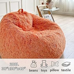LIFEREVO Faux Fur Stuffed Animal Storage Bean Bag
