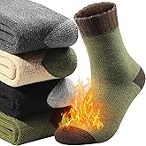 Yeblues 4 Pairs Merino Wool Socks - Warm, Soft Thermal Socks for Men - Great for Hiking and Winter