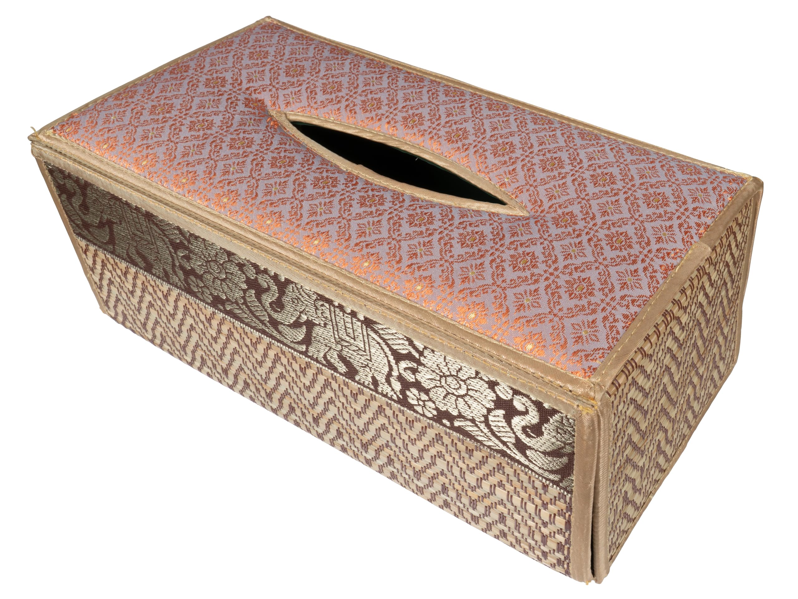 CCcollections Tissue Box Covers Rectangle | Decorative Reed Tissue Box Holder | Eco-Friendly Materials Tissue Storage Cover for Living Room, Desk Decoration — image 1
