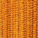 Krati Exports 5 PC - 5 feet Marigold Garland |Indian/American Wedding Party Mantle Decoration, Faux Garlands Wedding Garland,