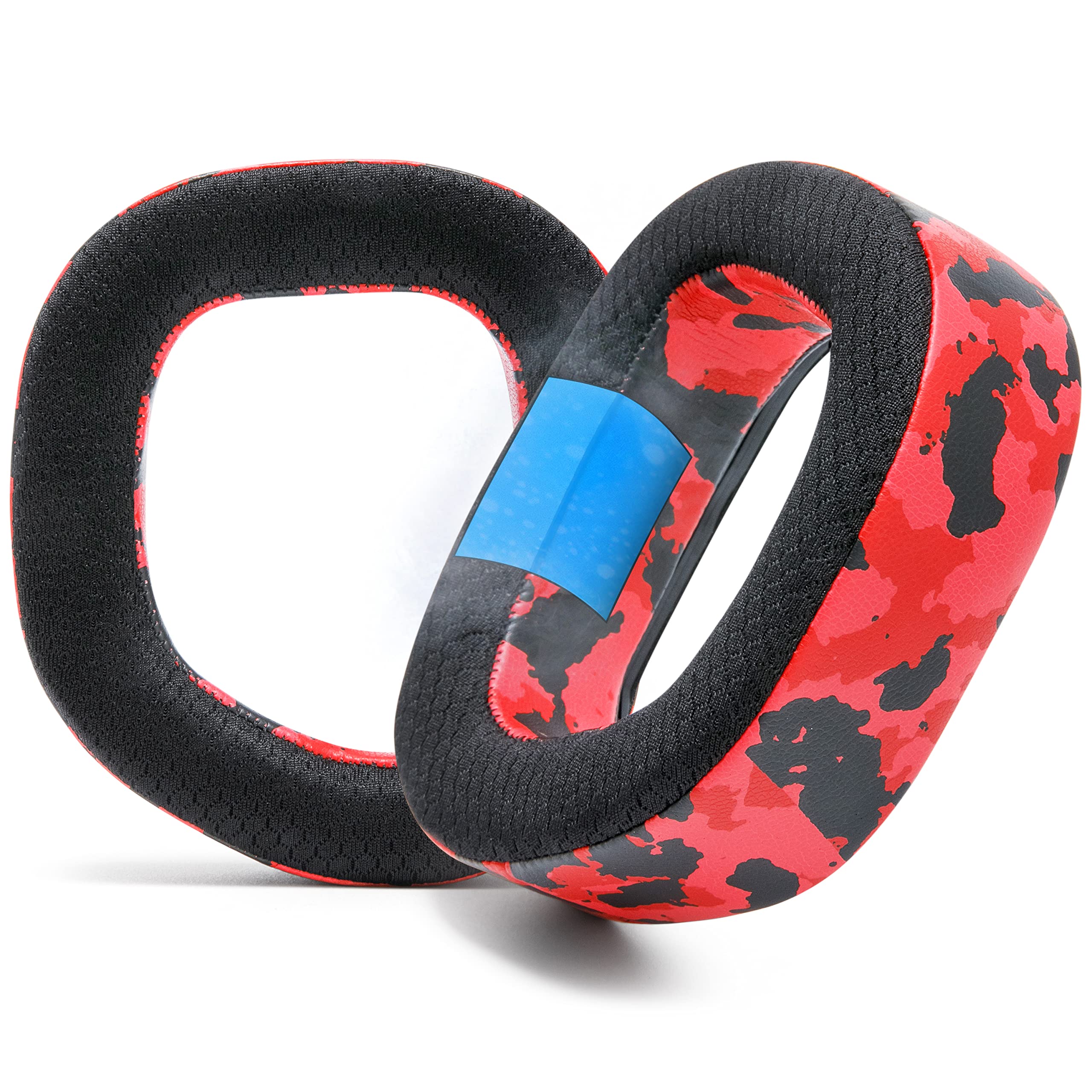 WC FreeZe HS80 - Cooling Gel Earpads for Corsair HS80 RGB Wireless, Wired, & HS80 Max by Wicked Cushions - Elevate Comfort, Thickness & Sound Isolation for Epic Gaming Sessions | Red Camo