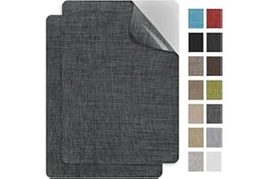 EMORBALS 2Pcs 8 * 11Inch Couch Patches Repair Fabric, Self-Adhesive Couch Repair Patch with Strong Glue, Repair Patch for Sofa, Tote Bags, Car Seats, Furniture,Etc(Dark Grey)