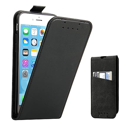 iPhone 7 Hülle, iPhone 8 Hülle, Supad Leder Tasche für Apple iPhone 7 / 8 4,7 Zoll Handyhülle Flip Case Schutzhülle (Schwarz)