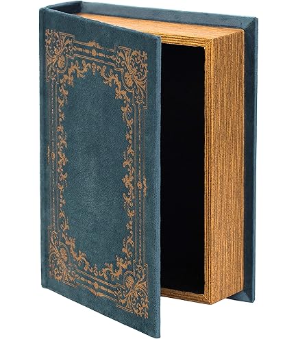 Vintage European False Book Box With Map Pattern - Decorative Leather