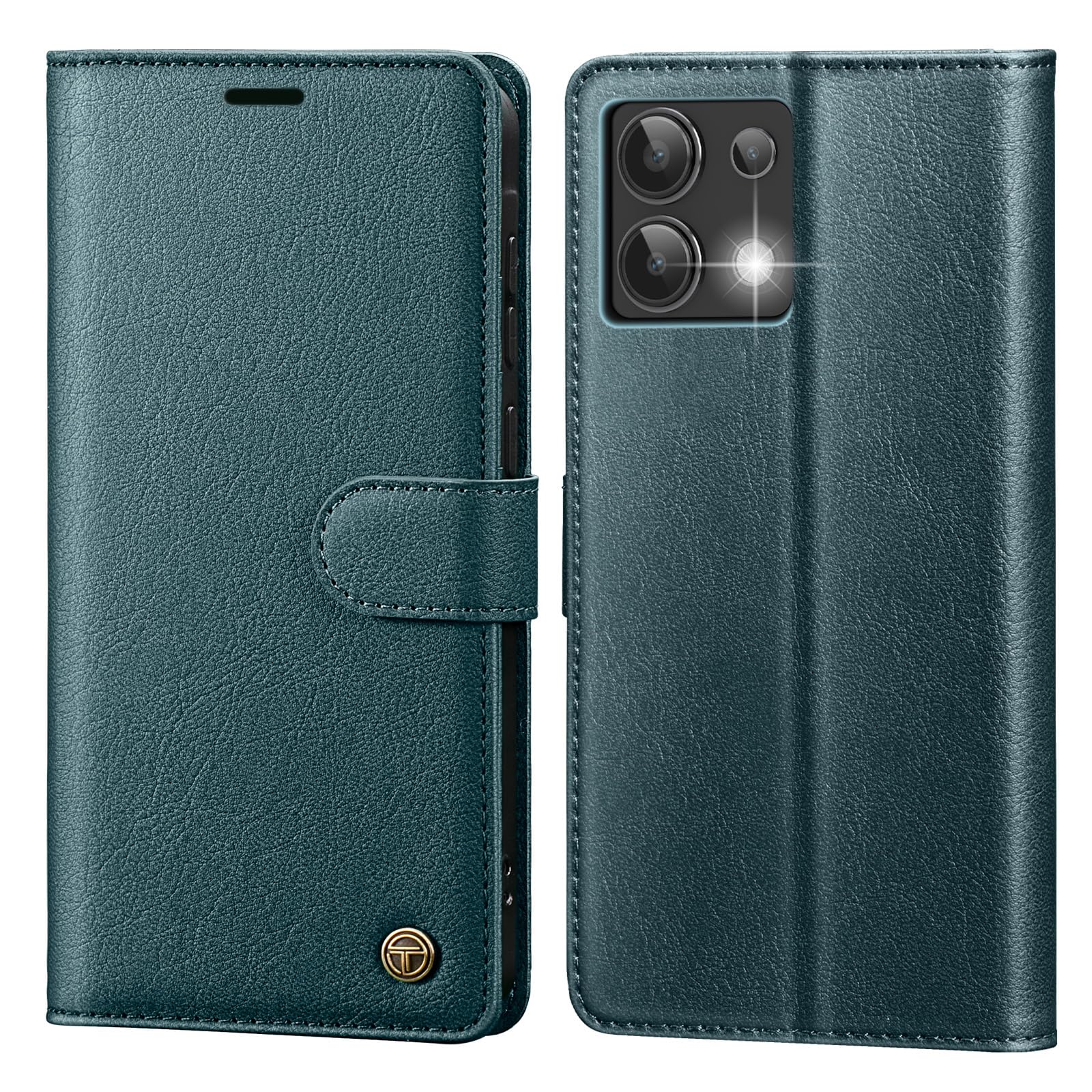 CASBST Mobile Phone Case for Xiaomi Redmi Note 13 4G Case Premium Leather Protective Case Foldable with Card Slot Stand Magnetic Mobile Phone Case with RFID Flip Case Cover Flip Case for Redmi Note 13