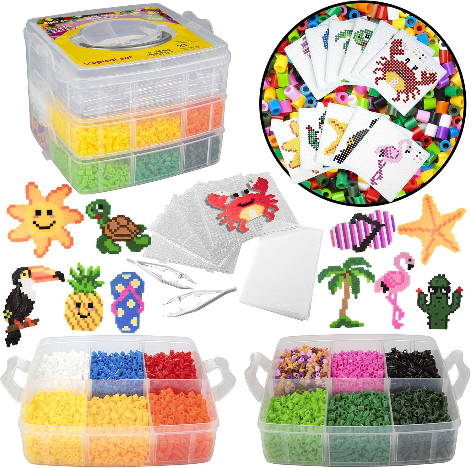 000 Special Price Pc Diy Complete Fuse Bead Kit W Carrying Case Summer Fun