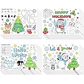 ANGOLIO Winter Game Coloring Pages - 32P Hello Winter Scene Activity Game Coloring Posters for Kids, Happy Holidays Bulk Snowman Penguin DIY Crafts Classroom Home Holiday Party Supplies Christmas Gift