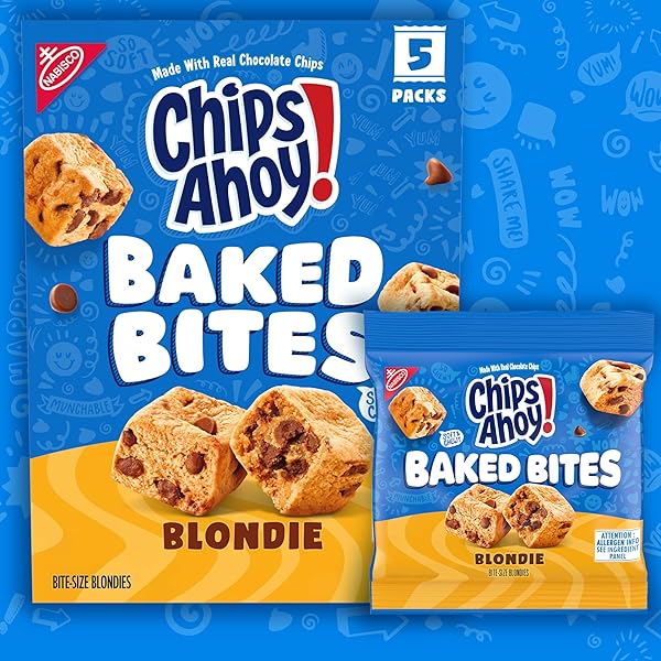 CHIPS AHOY! BAKED BITES, BLONDIE, 5 – 1.5 OZ SNACK PACKS (5 BITES PER PACK)