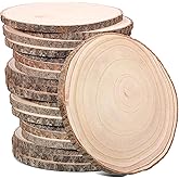 Tioncy 20 Pcs Natural Large Wood Slices for Wedding Centerpieces Decor Round Unfinished Wood Slab for Tables Wooden Circle for DIY Crafts Rustic Centerpiece(10-12 Inch)