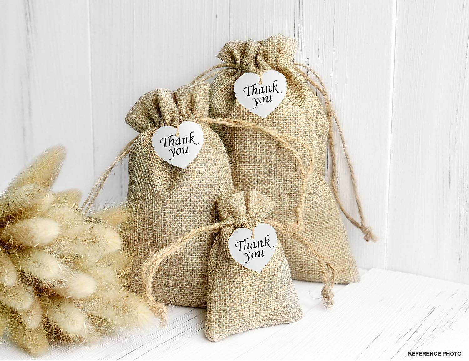 FiveSeasonStuff Burlap Bags with Drawstring, Hessian Jute Wedding Favours Gift Bags - Image 3