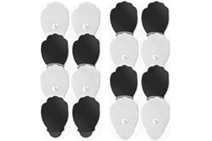 Easy@home 16 2"x3" Re-useable Adhesive Electrode Snap On TENS Pads, Fit All TENs EMS Units with a 3.5mm DIAMETER Pin, Compati