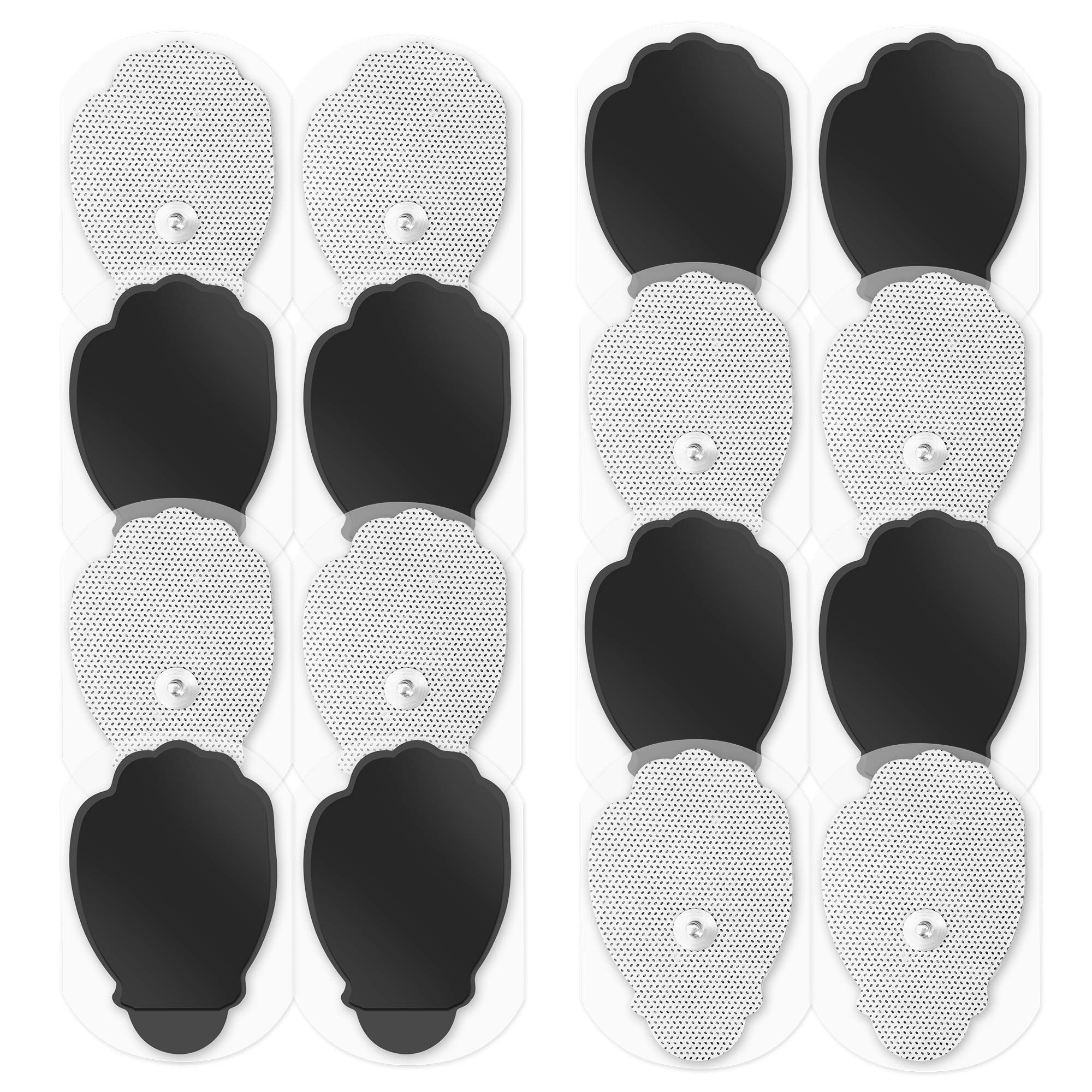 Easy@Home Tens Machine Pads 16 2x3 Reusable Adhesive Electrode TENS Pads Replacement for TENS Electronic Pulse Massager in Hand Shape