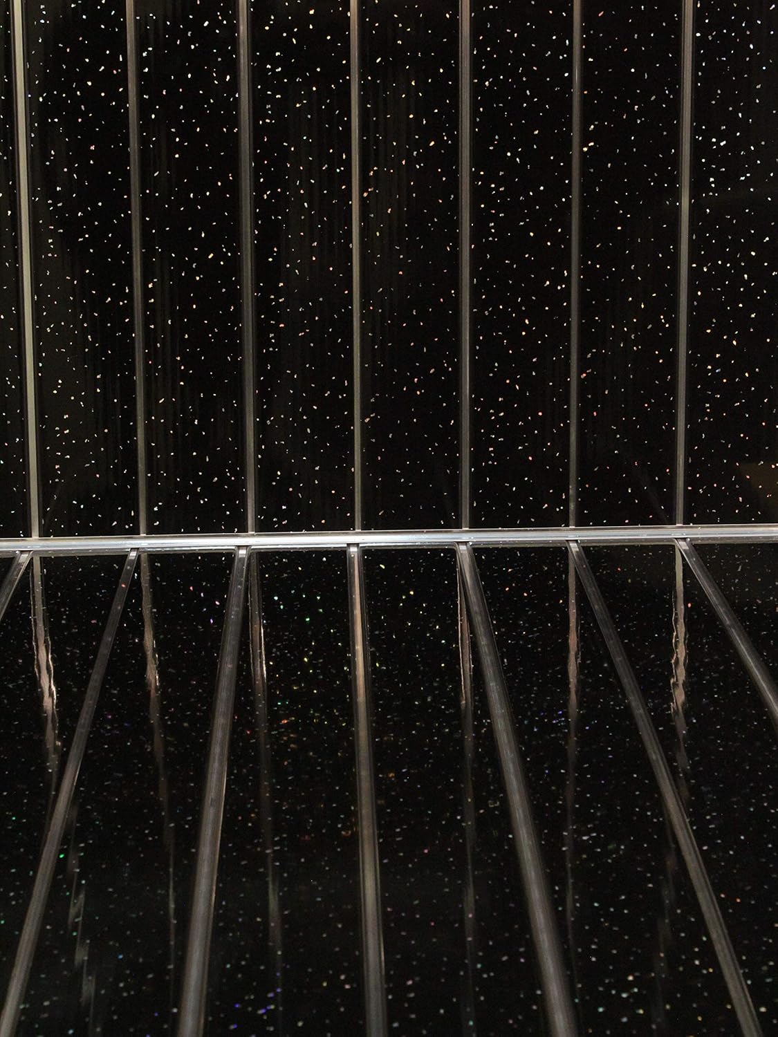 6 The Cladding Store Black Sparkle Chrome PVC Cladding for Bathroom